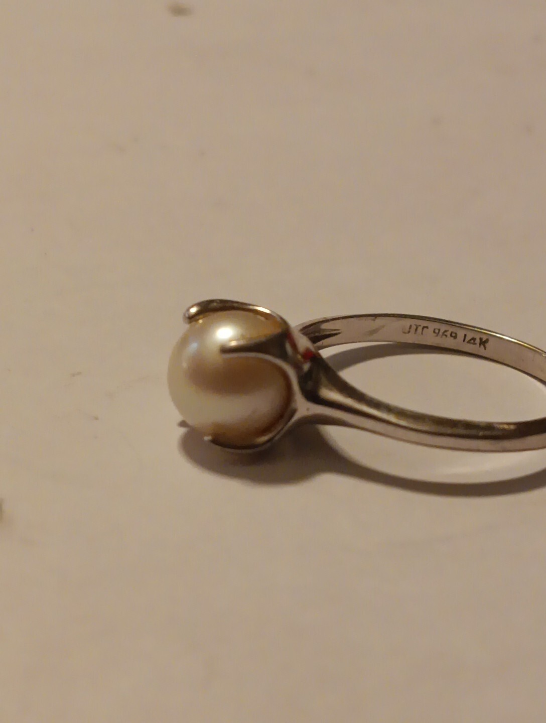 14k Gold Vtg Womens Pearl Ring Size 6 3/4?sized At Pawn Shop Price 2 Sell!3 Gram