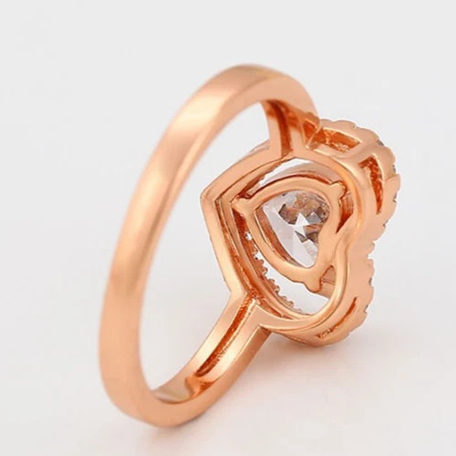 1.25CT Heart Cut White Moissanite Heart Design Women Halo Ring 10K Rose Gold FN