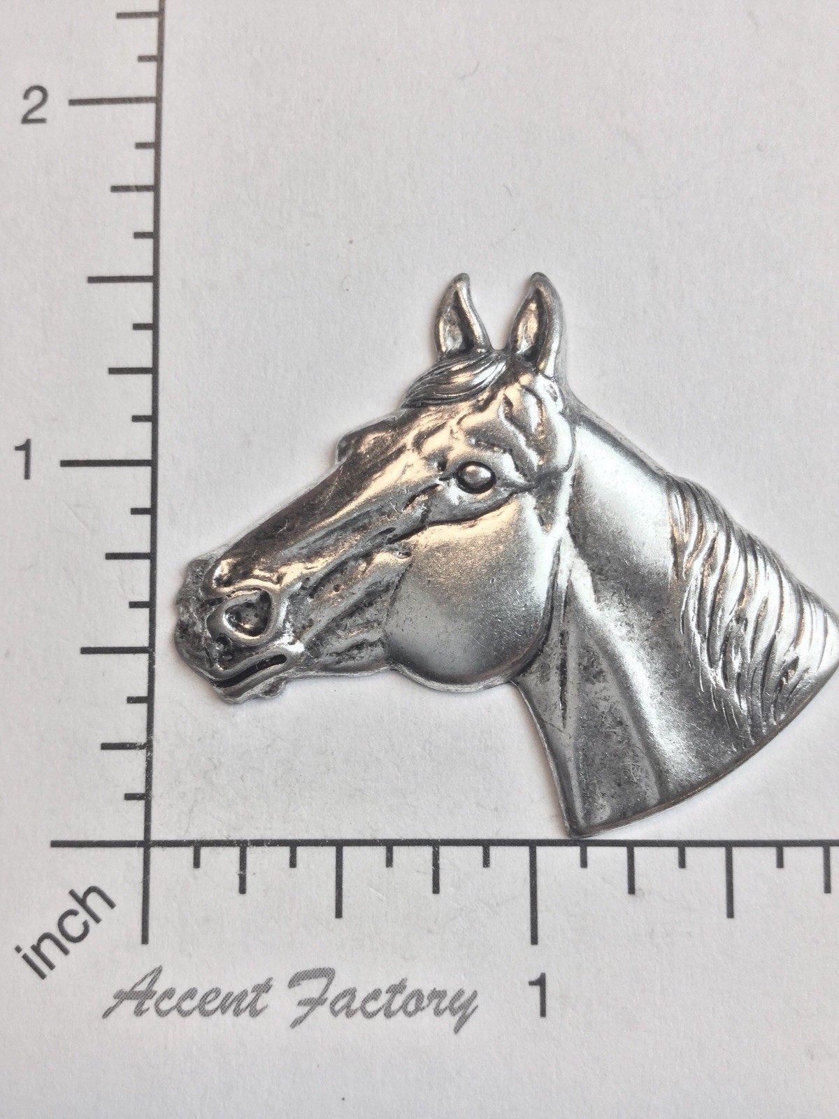 40024 Matte Silver Oxidized Quarter Horse Brass Jewelry Finding
