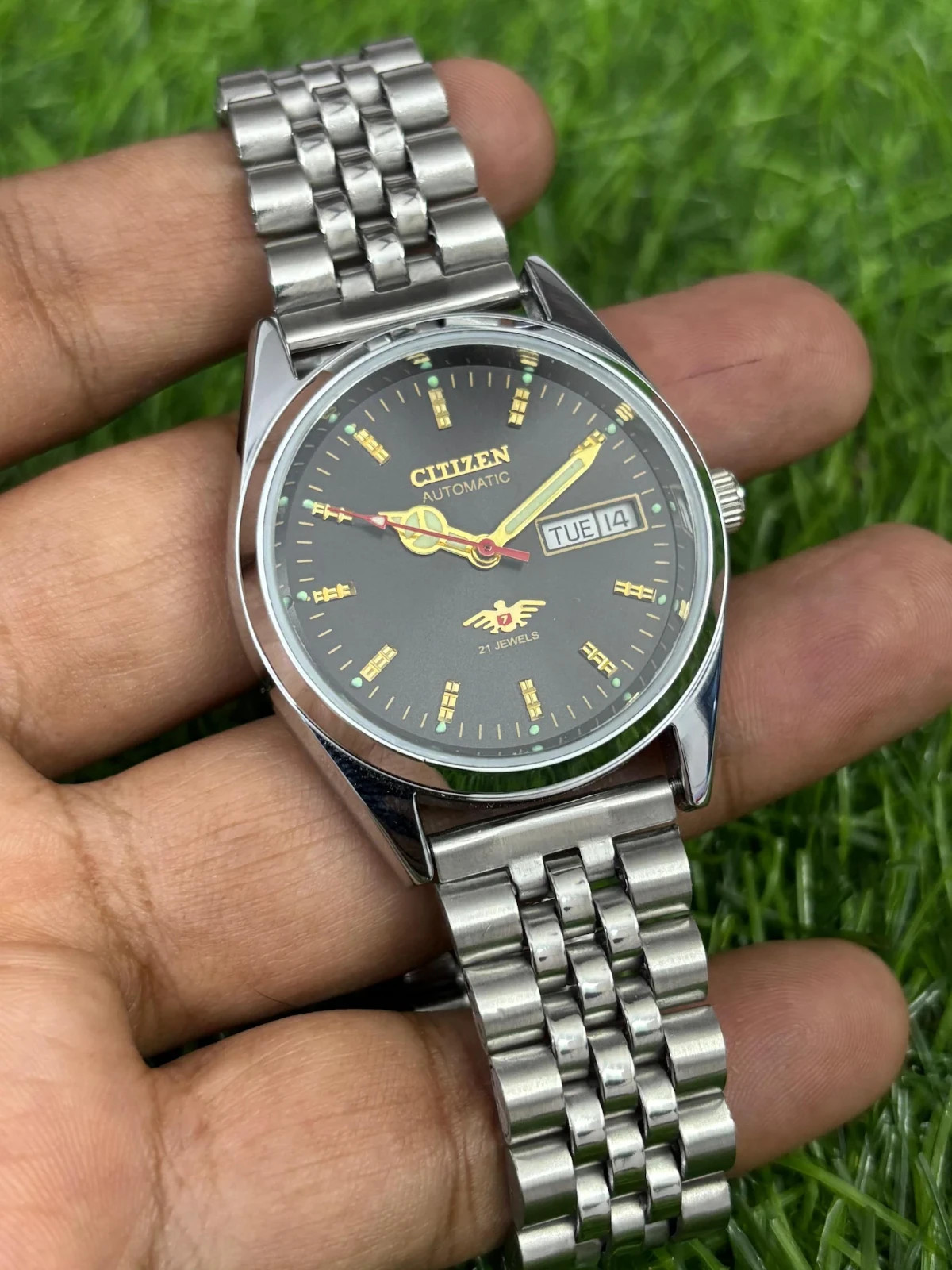 Vintage Citizen Automatic Men’s Steel Day date Japanese refurbished wrist watch