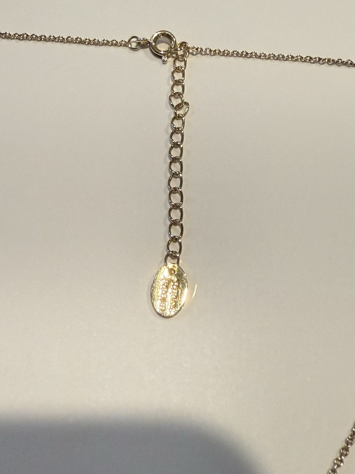 Vintage Sterling Forever Rose Pendant Necklace Gold Tone Dog Tag 18″ Adjustable