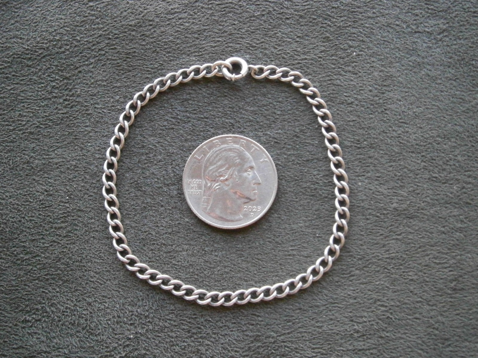 Dainty Close Curb Small Link Vintage Sterling Silver Padlock Bracelet 7.5″ ~4.8g