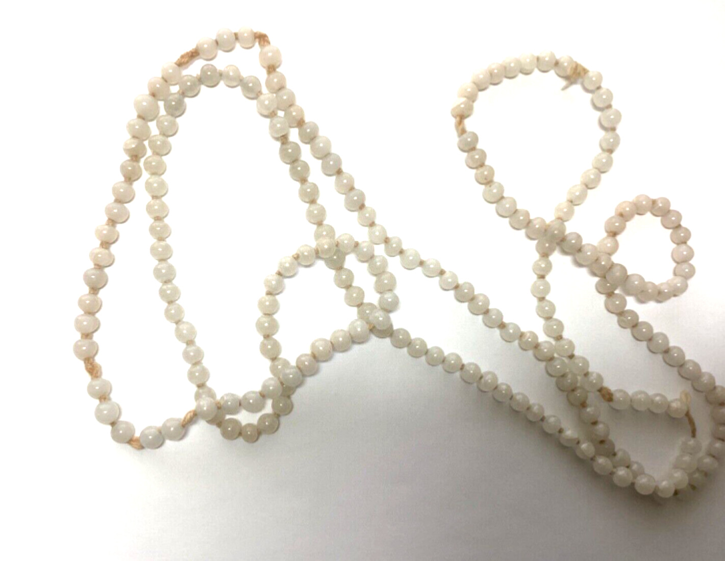 Circa 1920s Flapper Beads Smokey Gray 56 inch