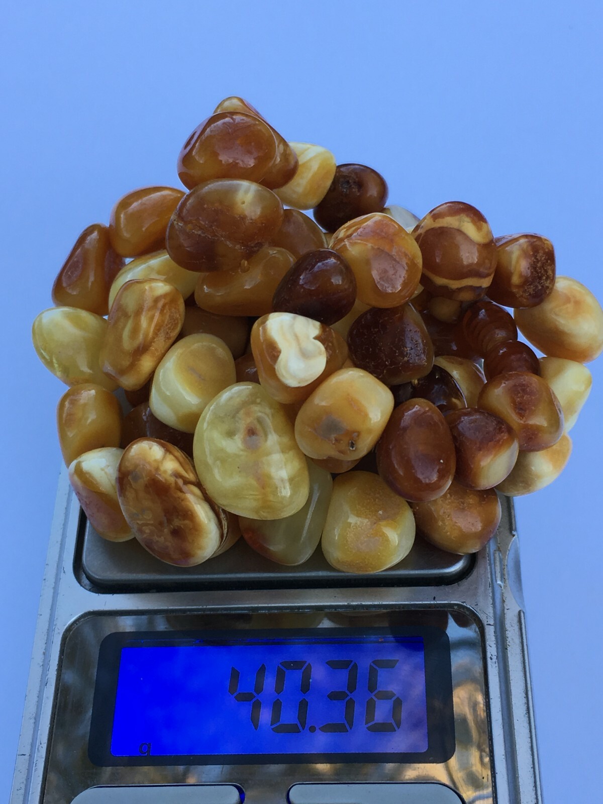 Vintage Natural Baltic Amber Neckalce Egg Yolk Butterscotch 40 gr.
