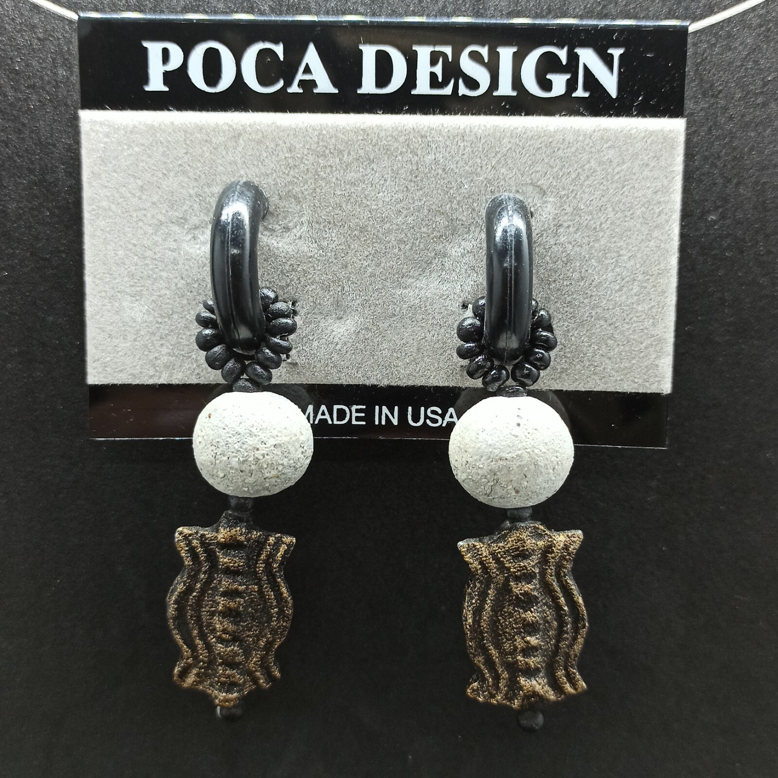 Authentic Vintage Bohemian Earrings Long US No Holes Clip Hoop Hippie Lightweigh