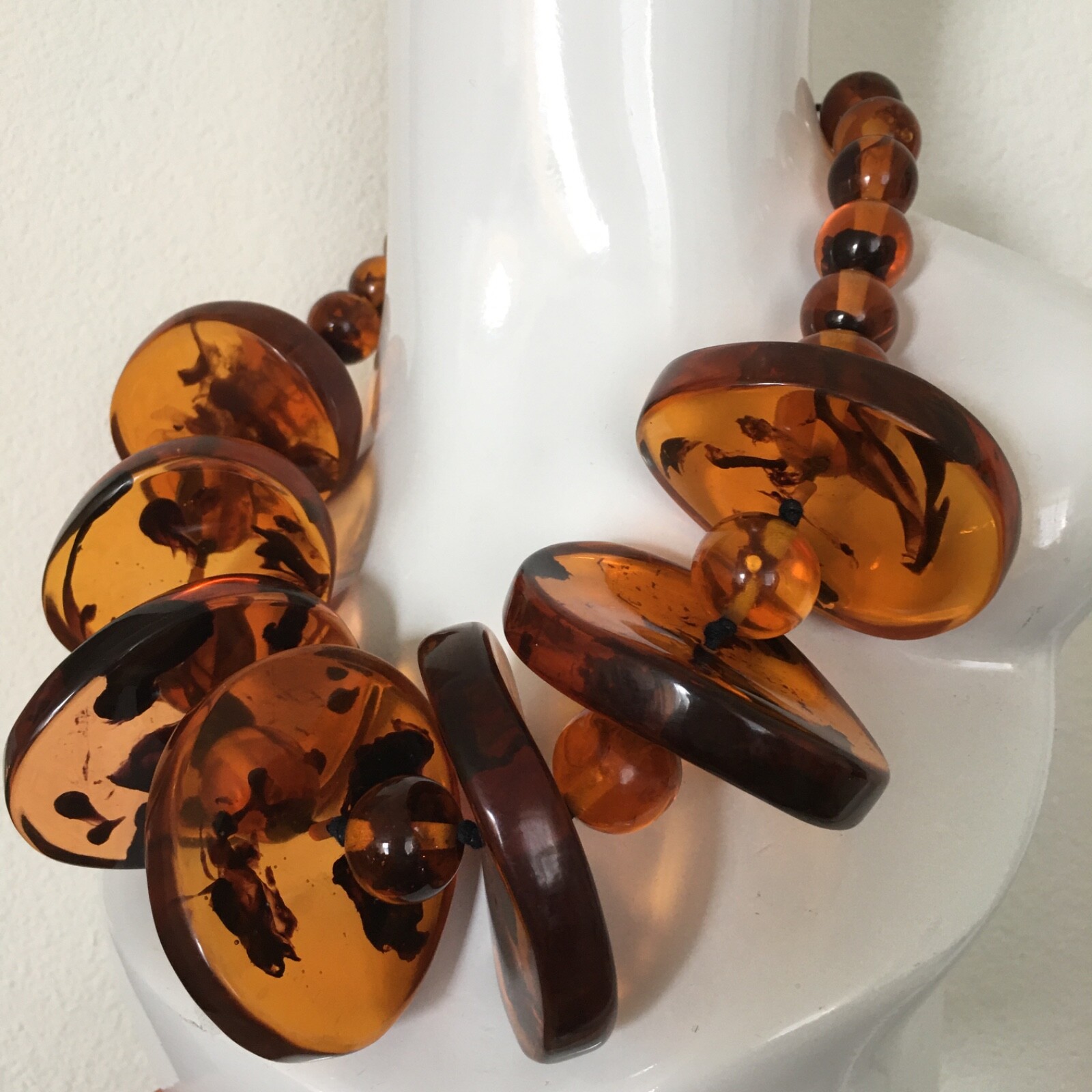 Anthropologie Amber Resin Statement Necklace