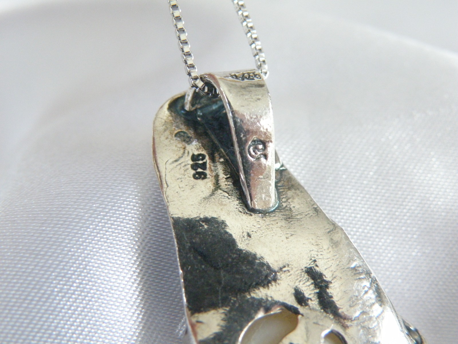 Brutalist Sterling Silver 925 Baroque Pearl Modernist Pendant Necklace