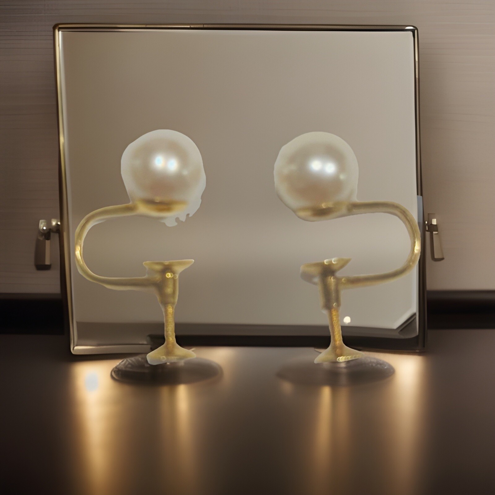 LANE CRAWFORD HONG KONG VINTAGE 196Os PEARL EARRINGS 14k. “LC” Stamped! Screw-on