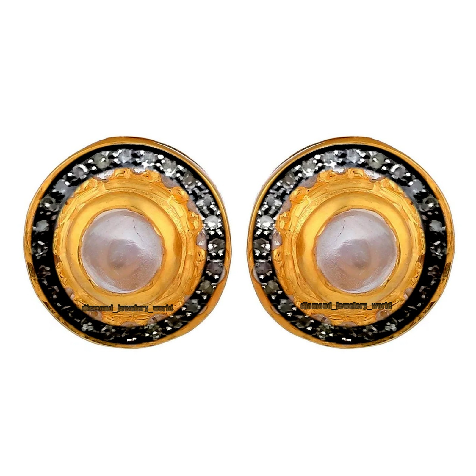 Gorgeous 1.05ctw Rose Cut Diamond Rainbow Silver Vintage Studs Earring Jewelry