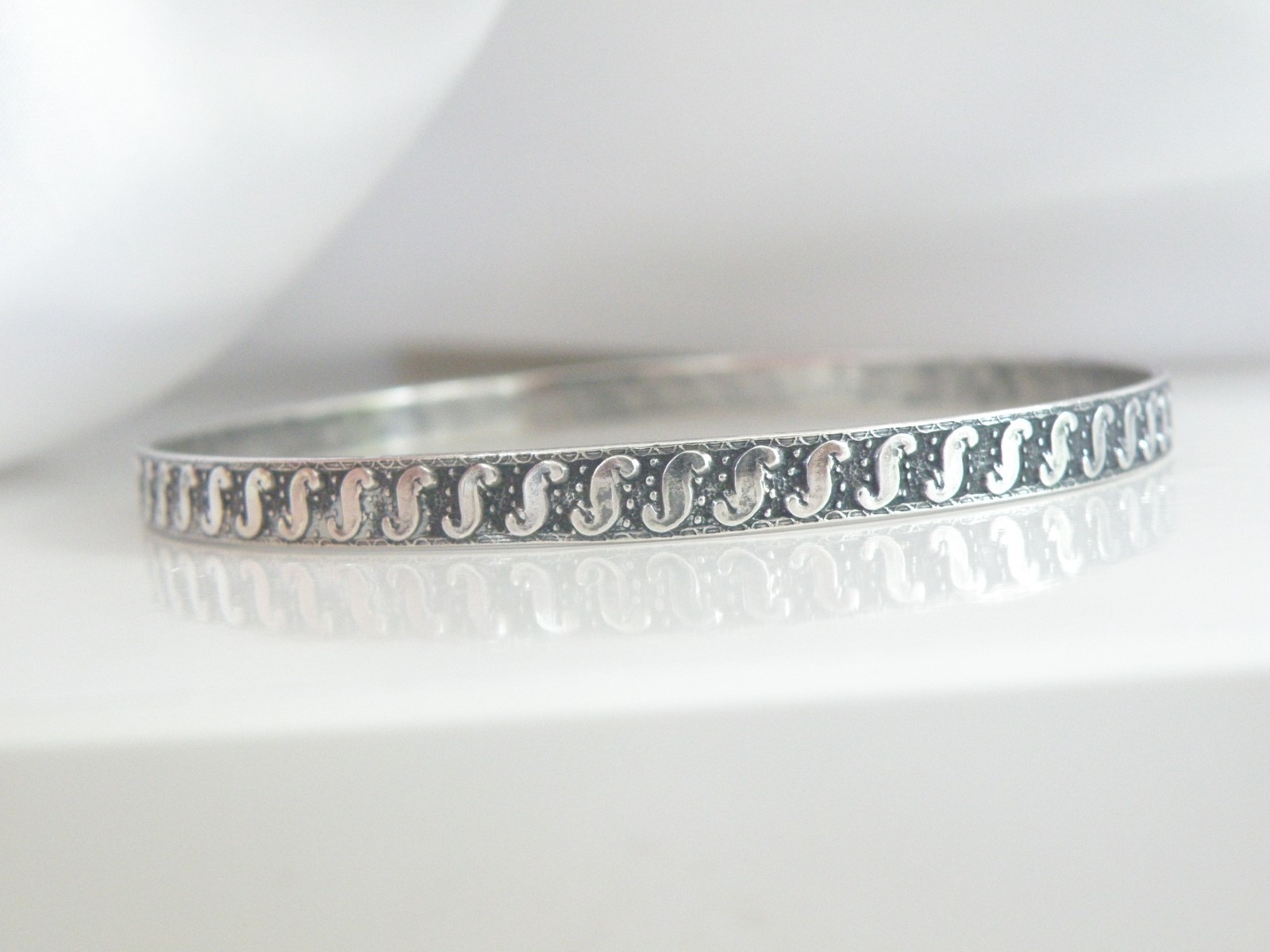 Vintage Sterling Silver 925 Rare Danecraft Felch Slip on Bracelet 7.5″