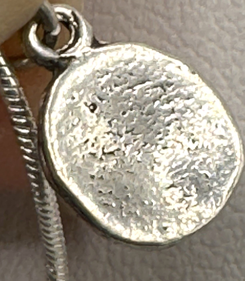 Vintg 925 Sterling Silver Pendant Scarab Beetle Charm Amulet complementary Chain