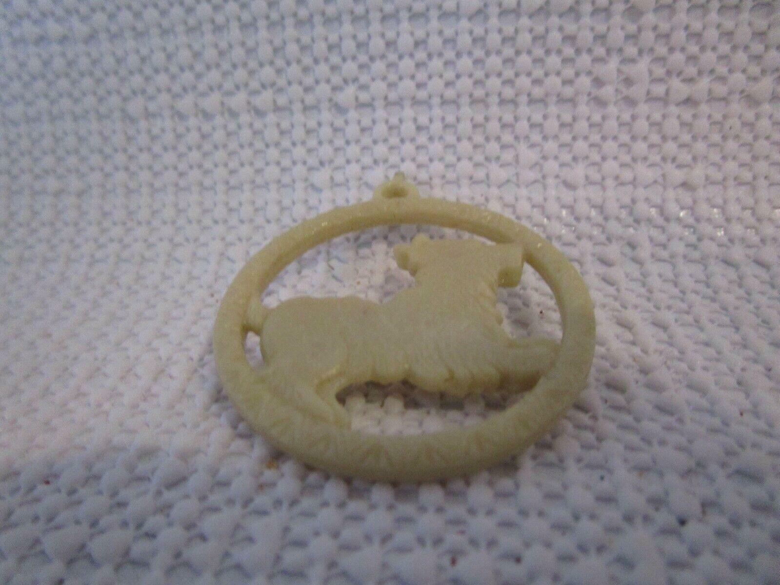 Vintage Celluloid 1.5″ Charm Pendant Ornament Scottie Terrier Westie Dog 1940’s