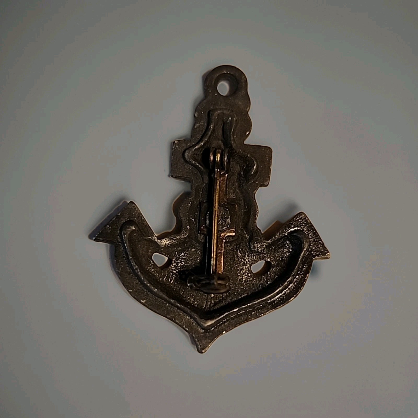 Vintage Anchor Sweet Heart Pin Zinc Alloy Nautical Navy Brooch
