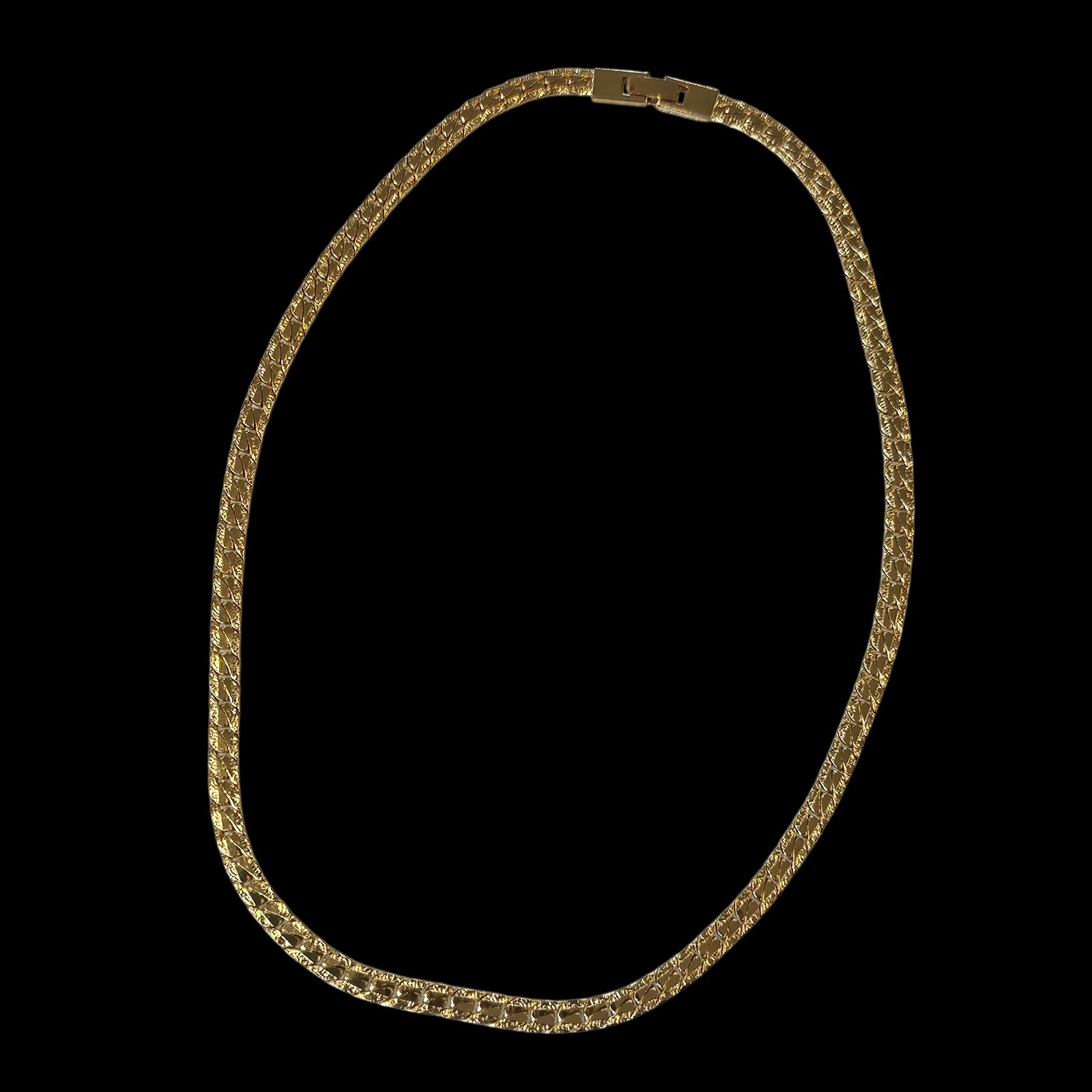 VTG Gold Plated Flat Chain Necklace 18 Inches Classic 5 mm Gift For Her