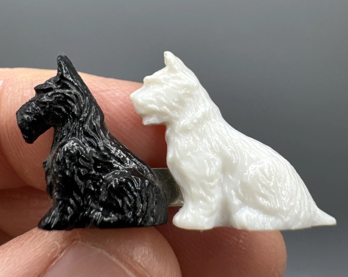 VTG Black & White Scottish Terrier Dogs Pin Brooch Made Great Britain England