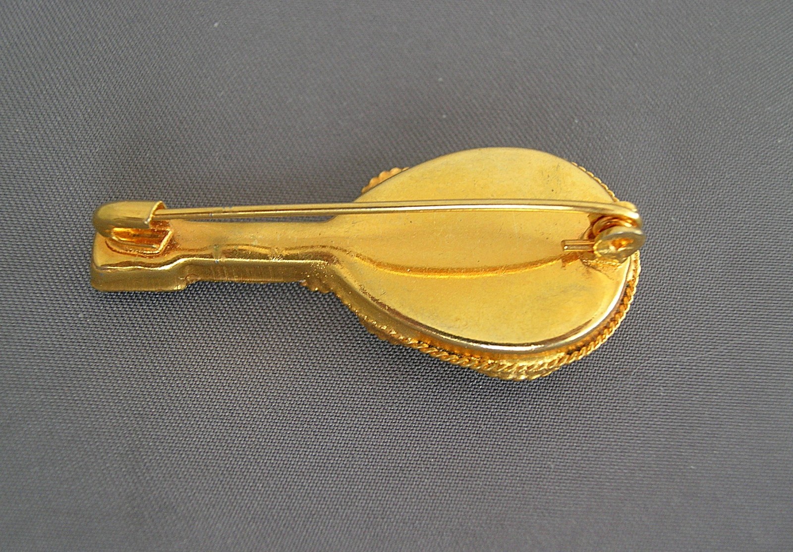 Vintage Italian Micro Mosaic Millefiori Figural Mandolin Pin