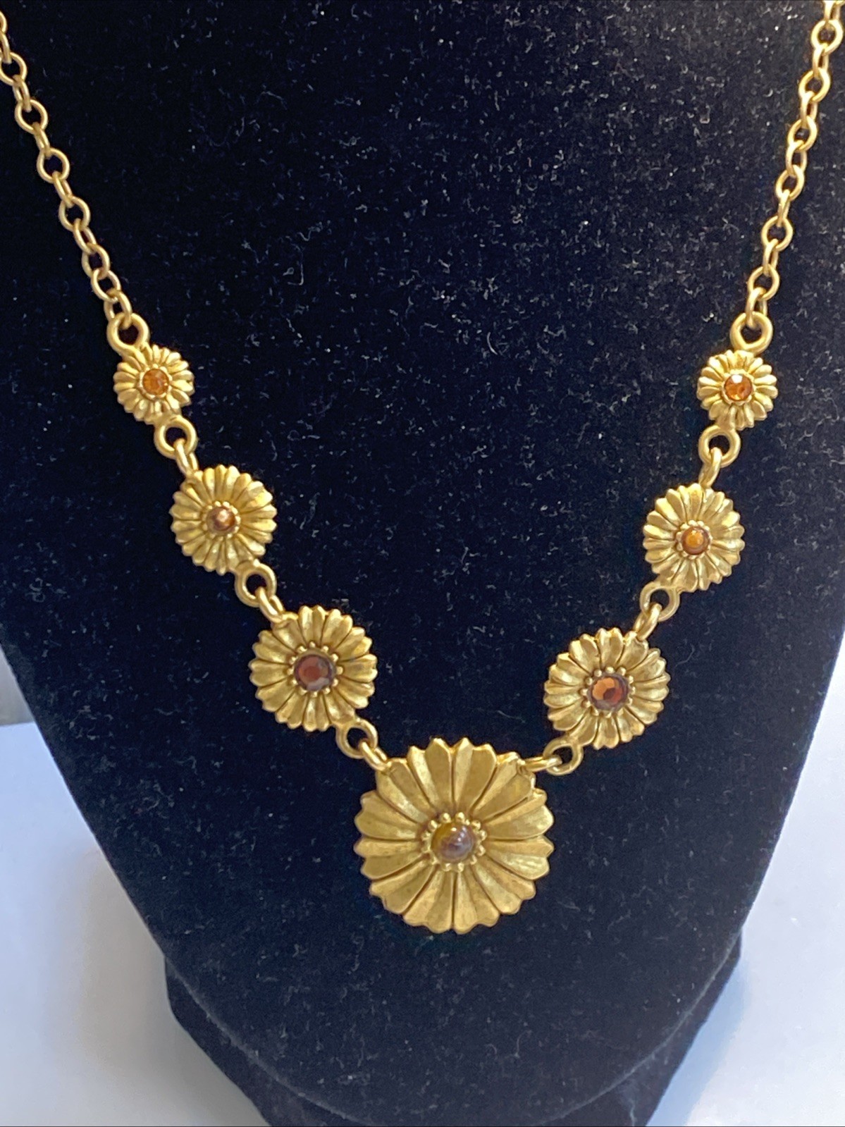 Vintage Eivind Hillestad Flowers Necklace EH Signed 18”