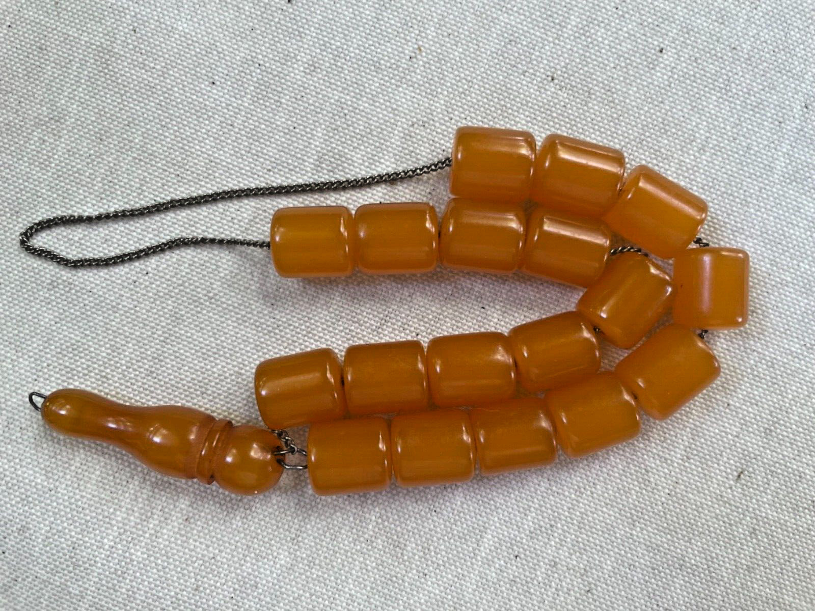 Old Islamic Bakelite Butterscotch Prayer Rosary Beads Tesbih Misbaha 39 grams