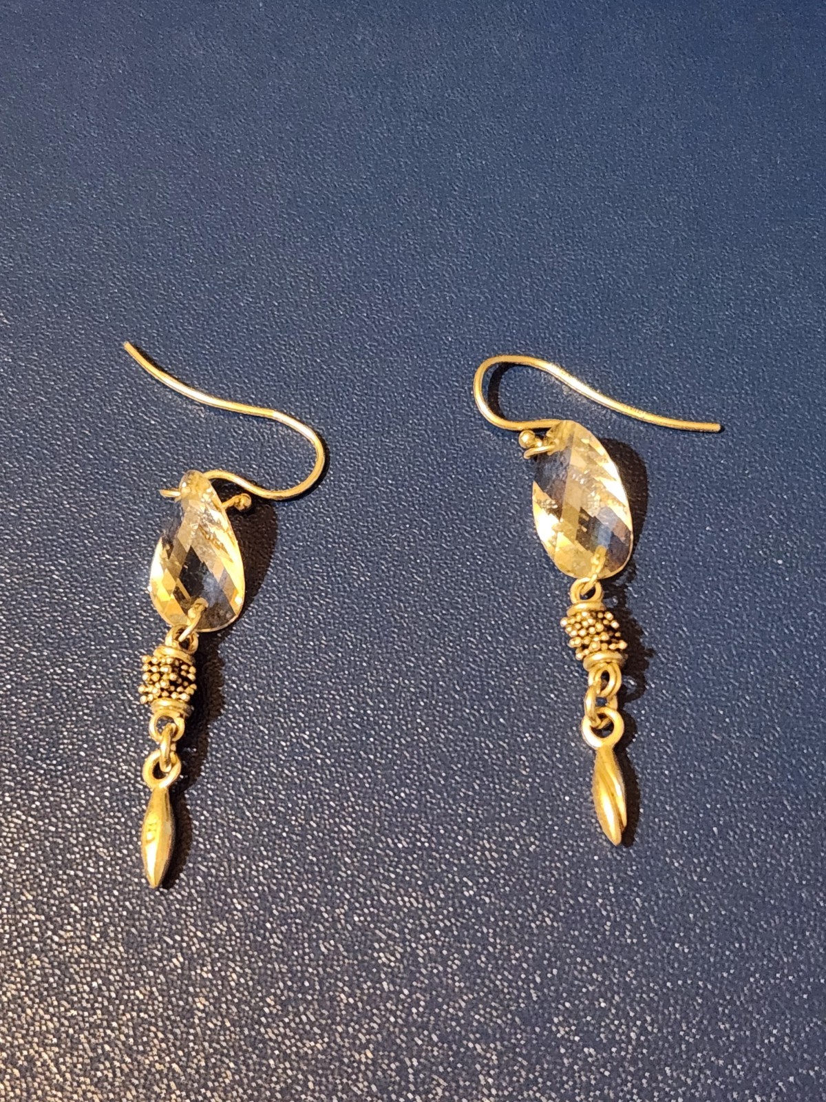 Sterling Silver White Stone Dangle Earrings