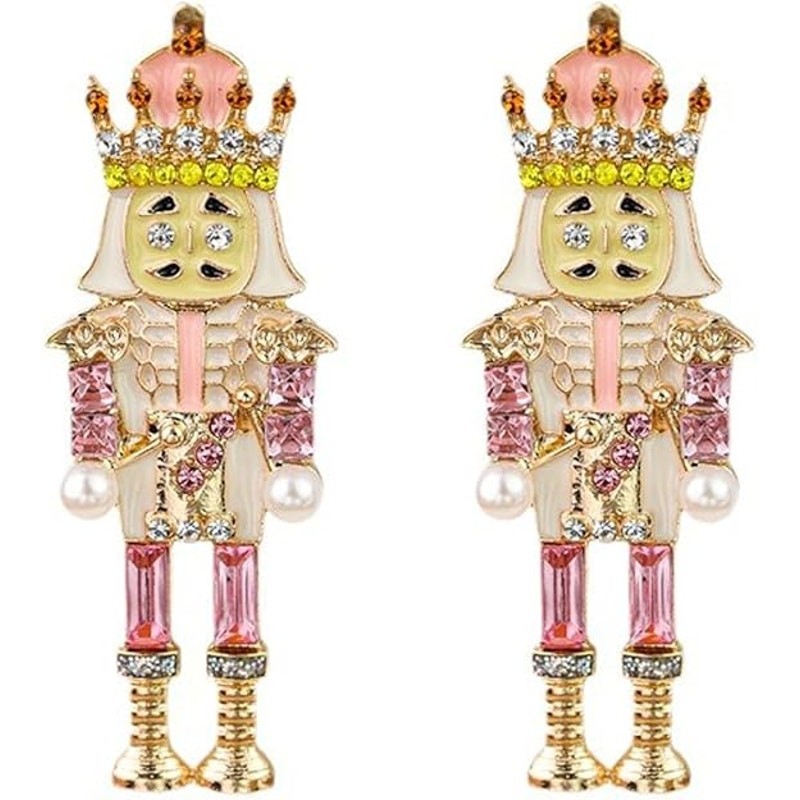 2 PAIR Christmas Earrings for Women, Vintage Nutcracker