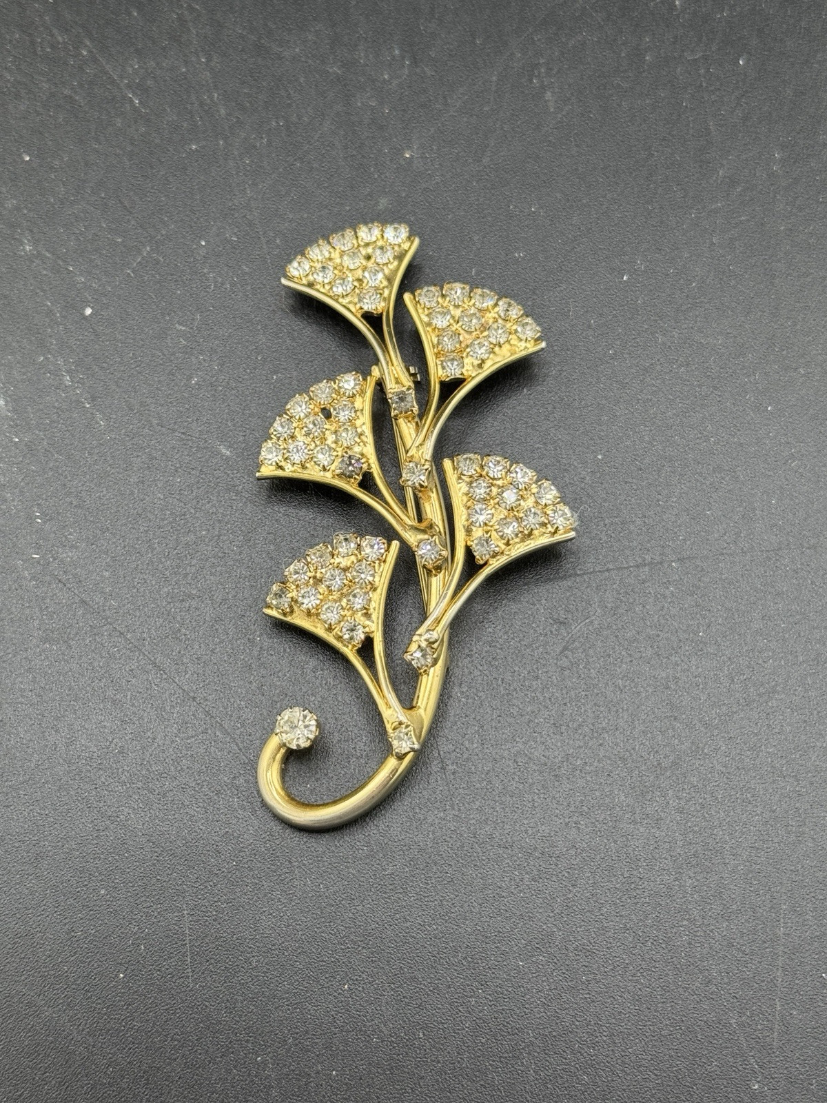 Unmarked Rhinestone Elegant Brooch / Pin (Loose Back) See Pics