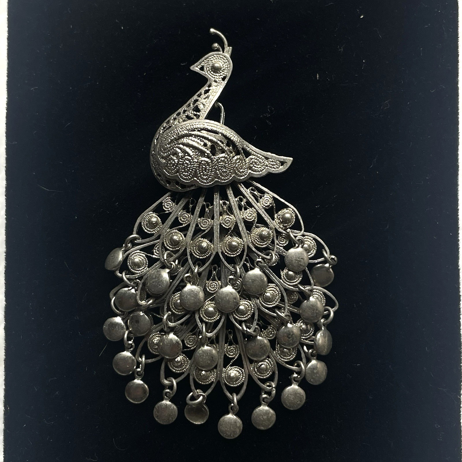 Filigree Peacock Pendant Brooch Combo Pin Jewelry – Birds