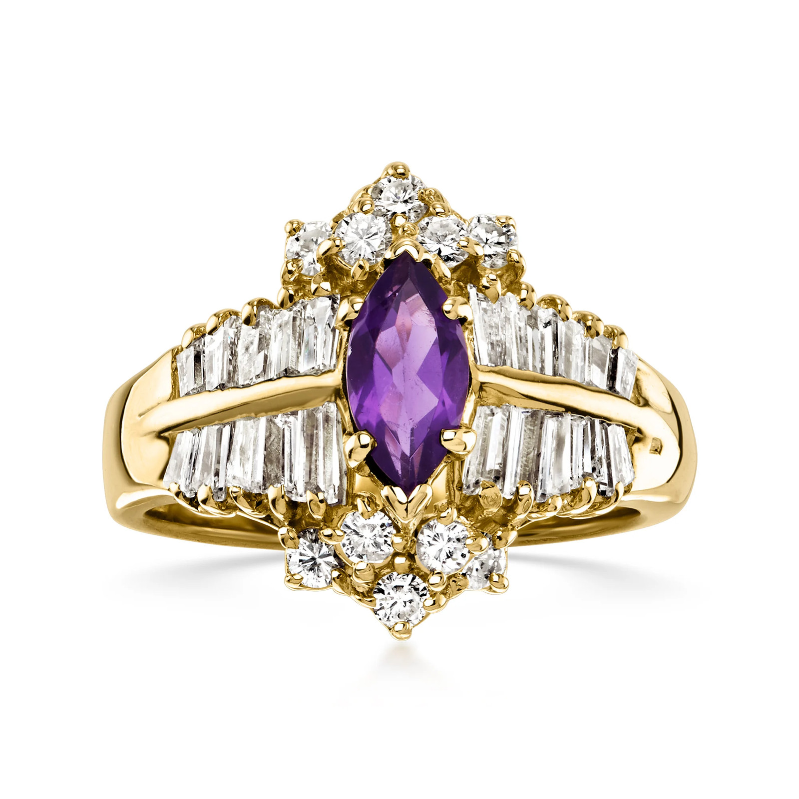 Vint Amy & Diamond Rng in 14k Gold Size 6.25