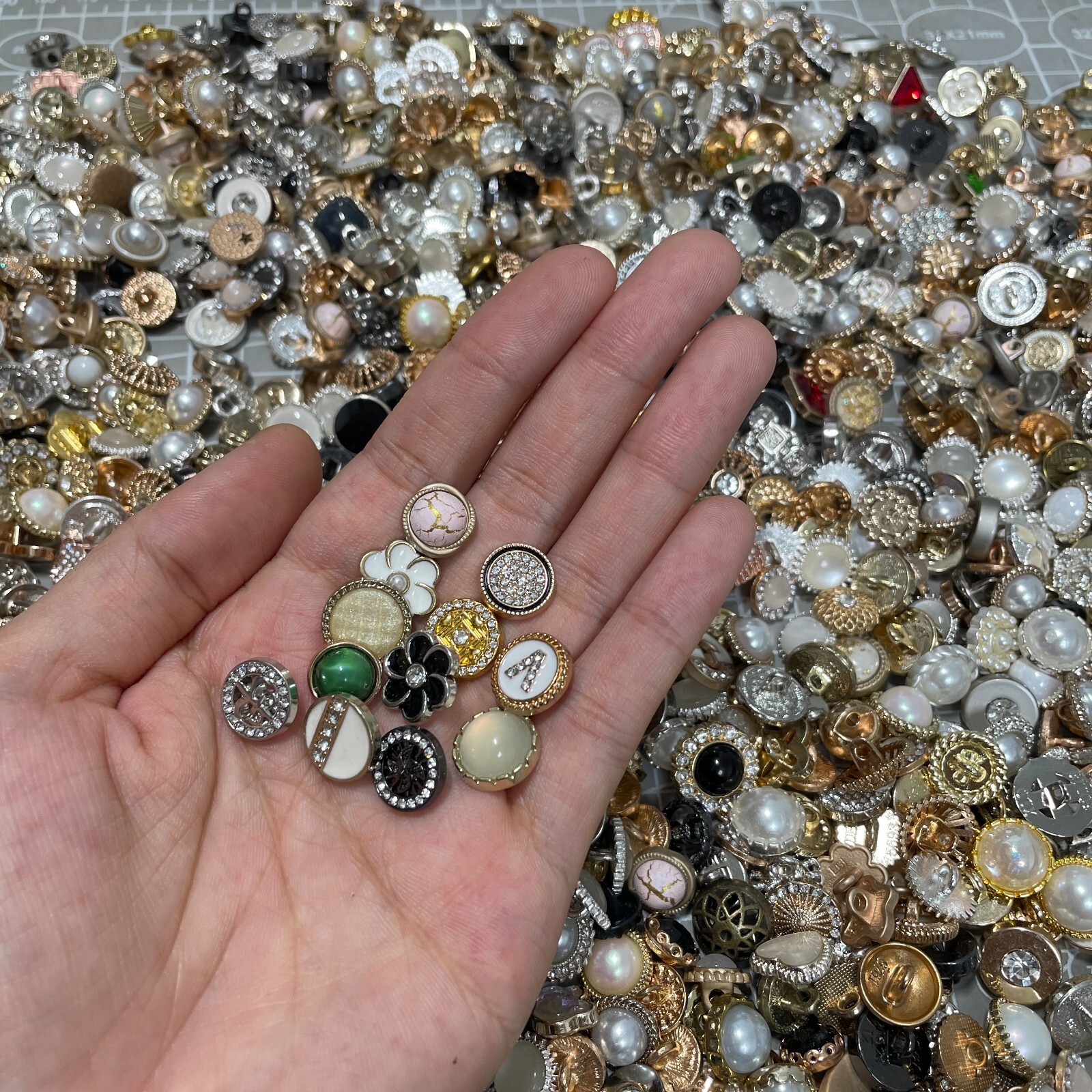 2nd Half /50p Vintage-now Costume Jewelry makeing Lots button Read Description