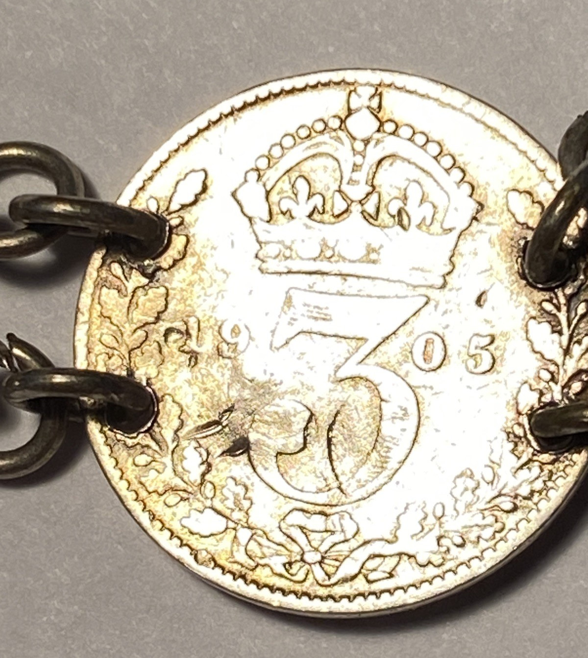 1902-1921 Kings George & Edward Sterling 3 Pence Coin Bracelet