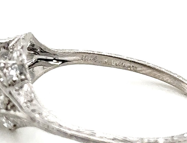 Deco Diamond Engagement Ring .73ct D VVS1 Ideal Platinum IGI Original 1920’s