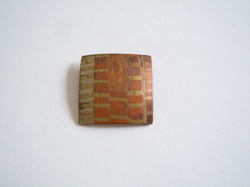 Tricolor Pendant Brass, Copper & Zinc? Square 6.3 G/2.5 X 2.5 Cm