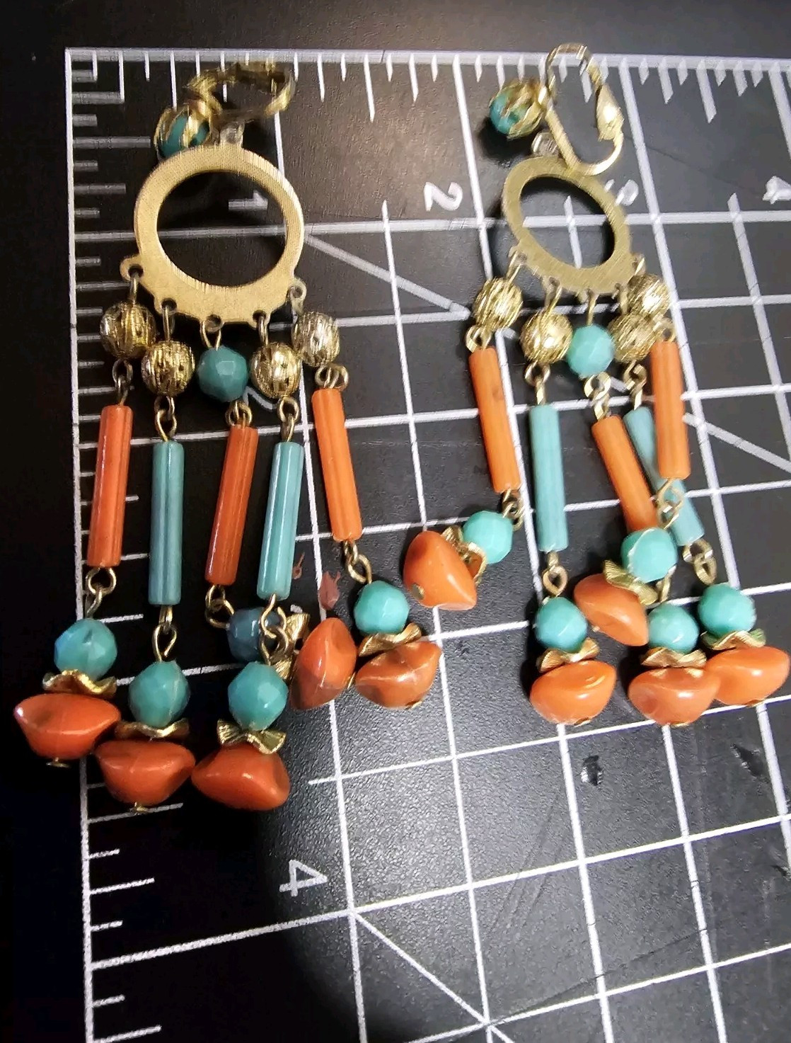 Earrings Antique Costume Marked Hong Kong & Japan 3 Pairs