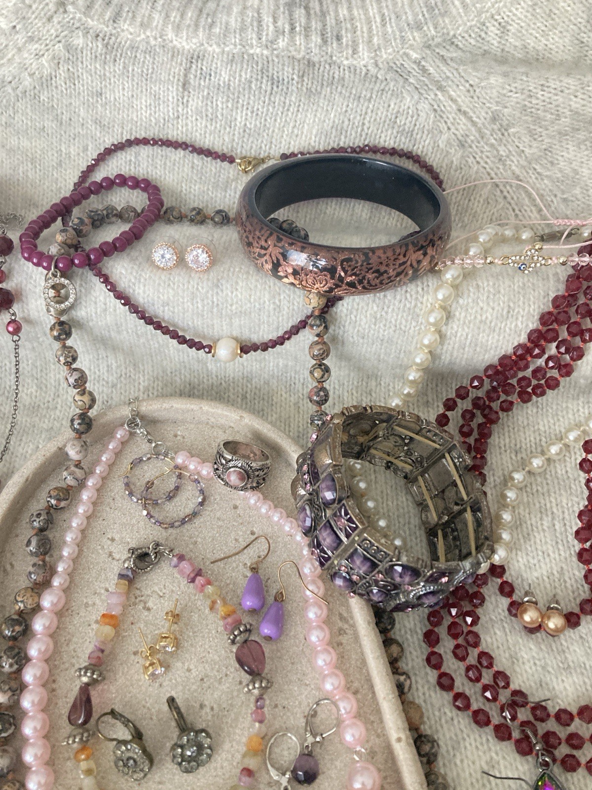 Vintage & Modern Costume Jewelry Lot Curated Collection ALL WEARABLE Purples