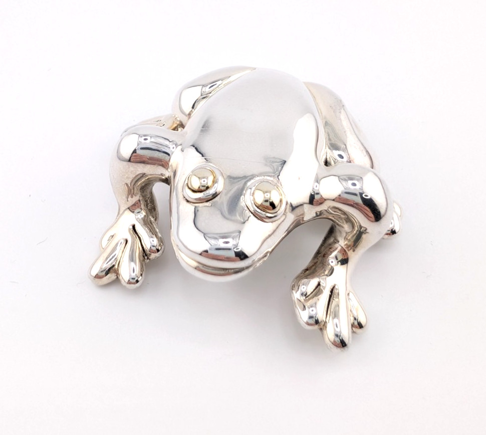 Bat-Agi Israel Sterling Silver 925 Frog Pin/Brooch 17342