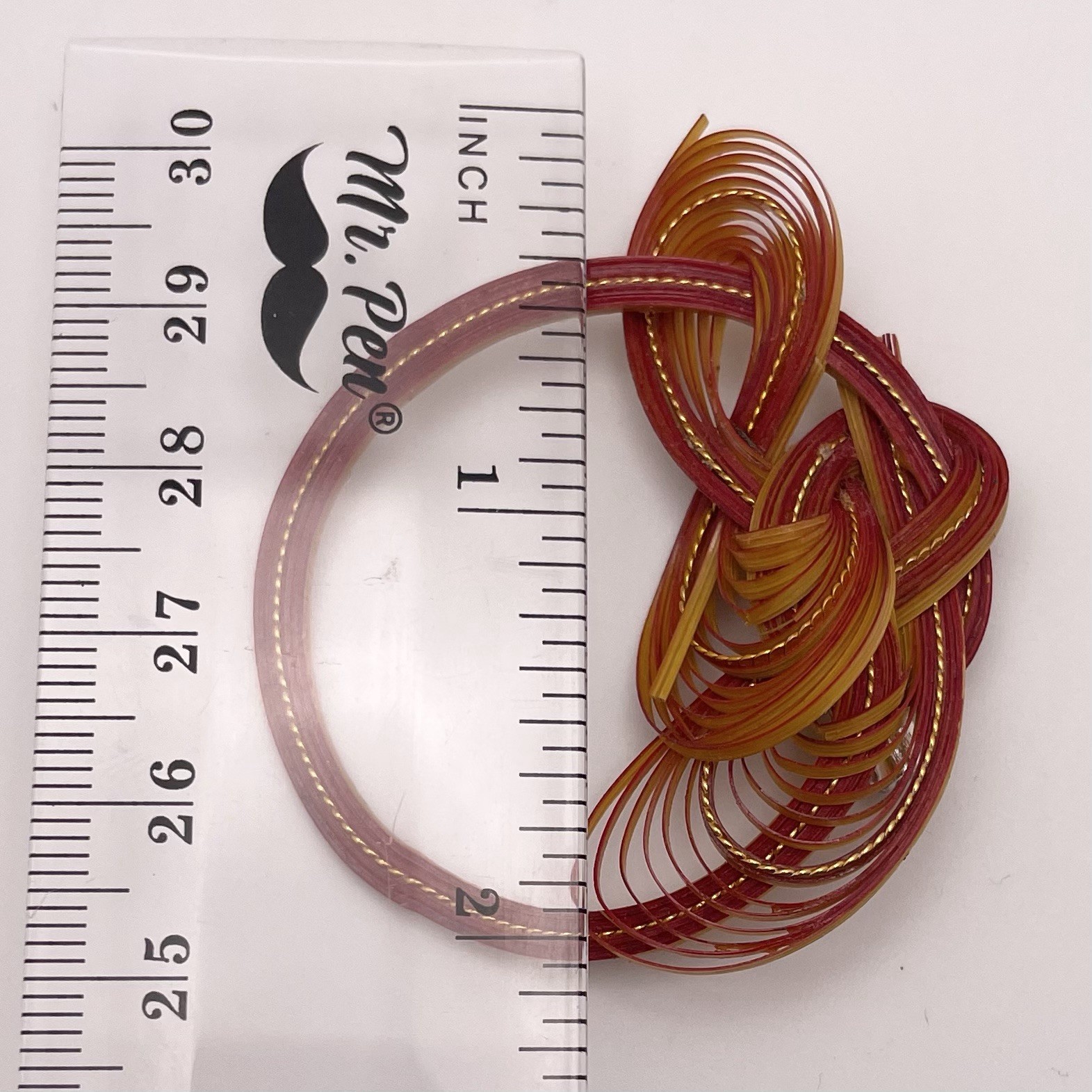 Simple & Elegant Burnt Orange Twisted Circle Bamboo Brooch
