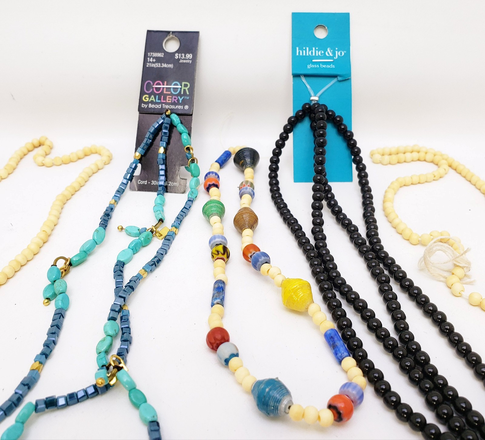 Glass Bead Necklaces Lot Hildie & Jo and Other Beads Plus FREE Beads
