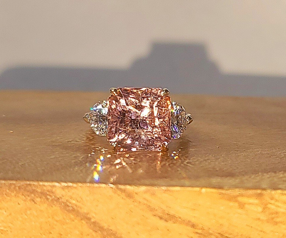 Vintage 14k Yellow Gold Engagement Ring 7.64ct. Natural Pink Tourmaline Radiant