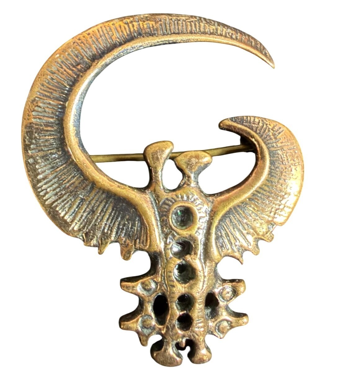Vintage Eivind Hillestad EH 1025 bronze brooch pin Norway Scandinavian Viking