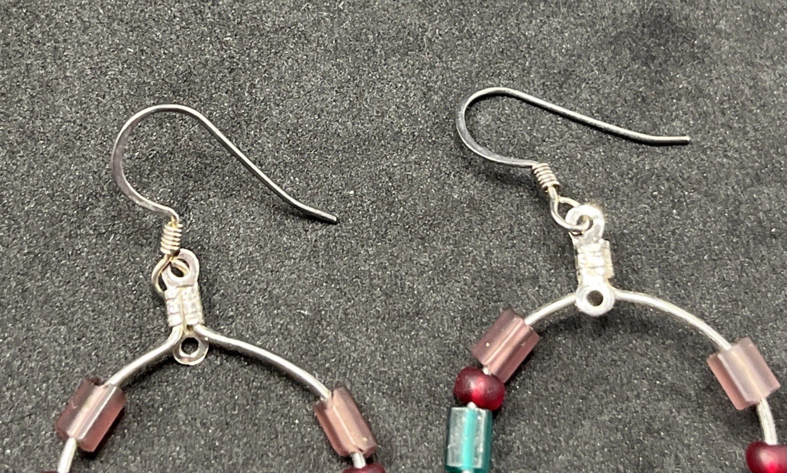 Vintage Llama Hoop Earrings Silver Tone Unsigned