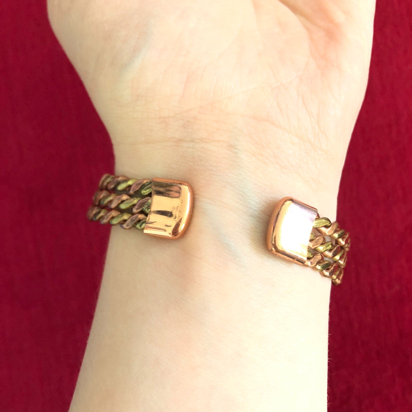 Braided Copper & Brass Cuff Bracelet