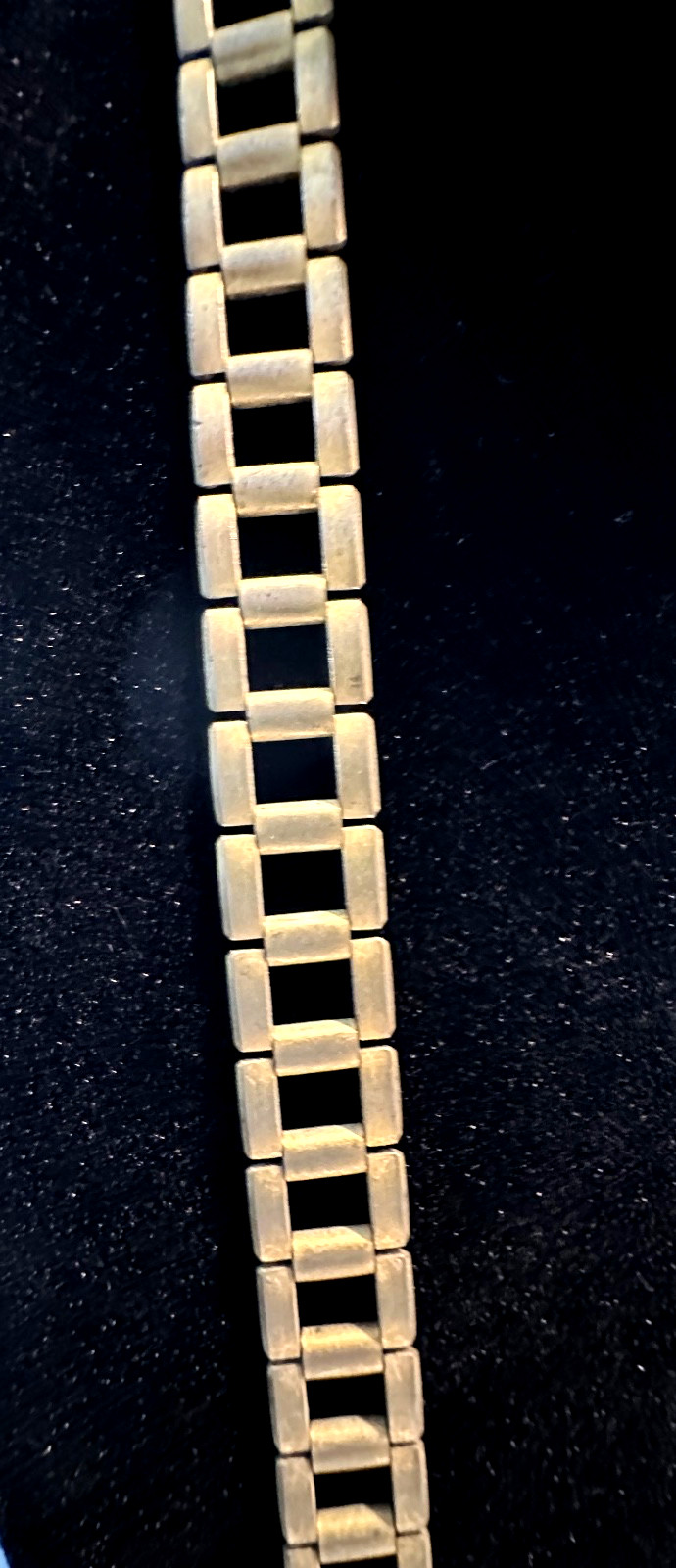 SIGNED Designer EDLEE 70’s Modernist Necklace 30” Gold-tone