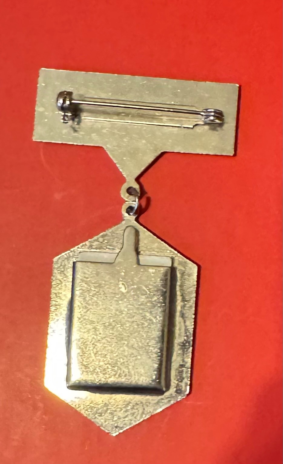 Vtg Art Deco Style Silver Tone Enameled Bar W/Dangling Picture Frame Brooch/Pin