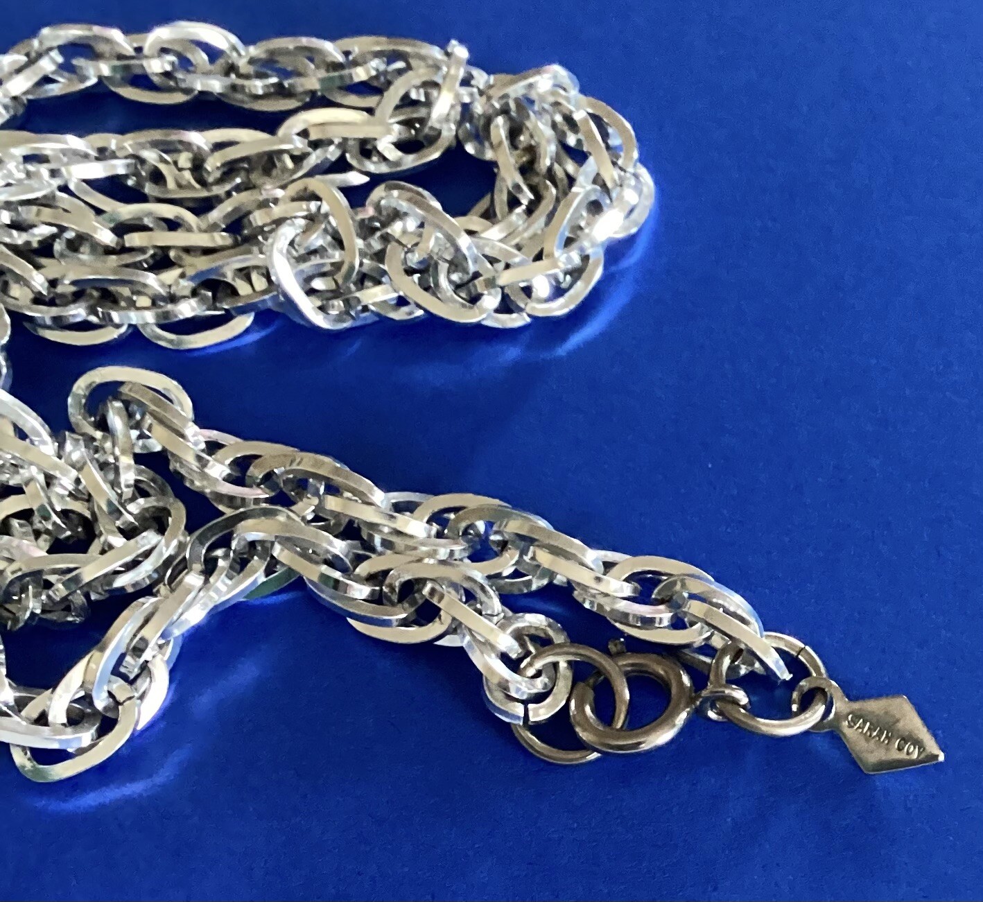 Silver Tone 18″ Chain Necklaces (2) By Sarah Cov, Silvery, Shiny, Trendy, Unisex