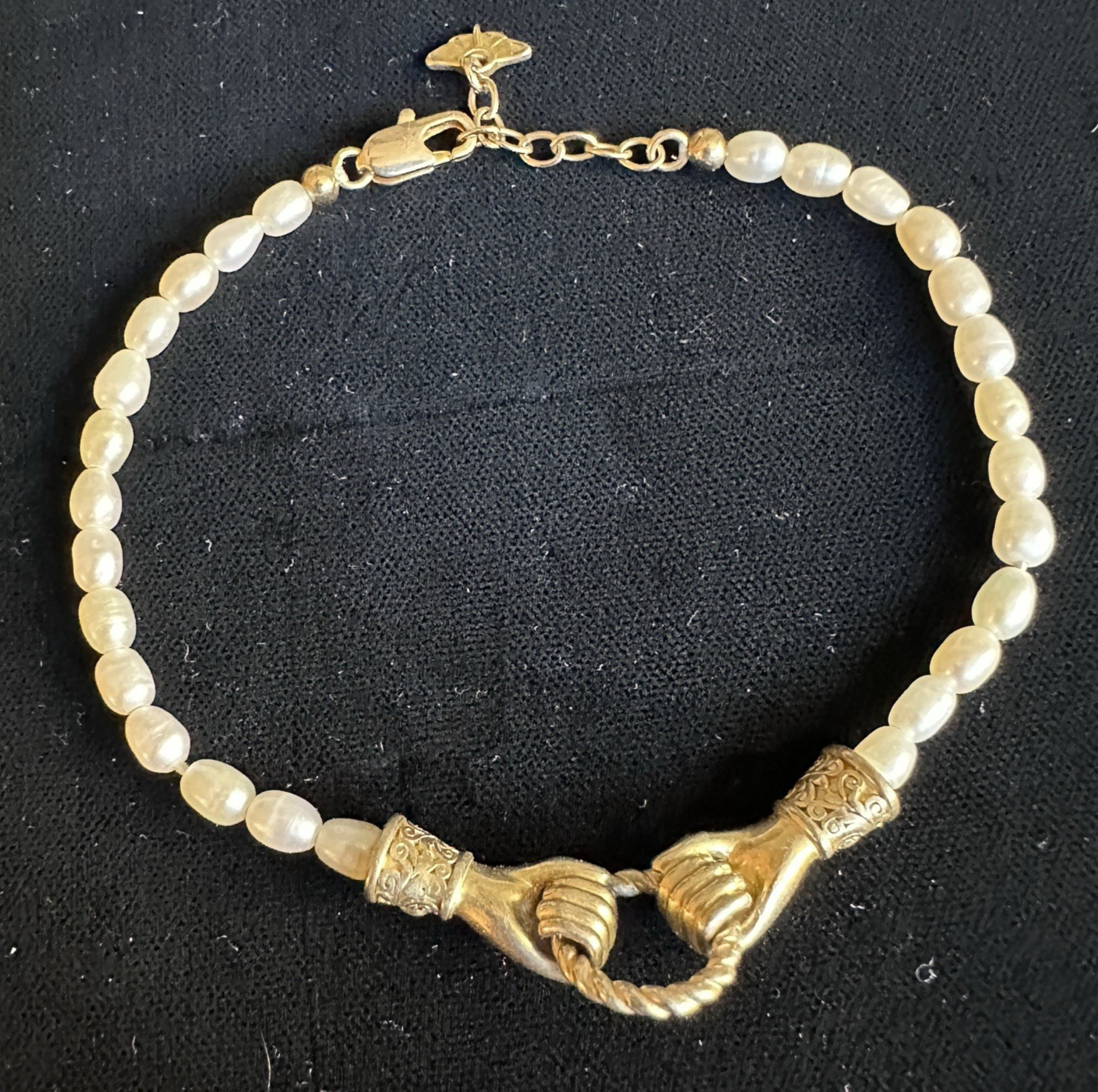 Missoma X Harris Reed 18k Gold Plate/ Natural Pearls In Good Hands Bracelet READ