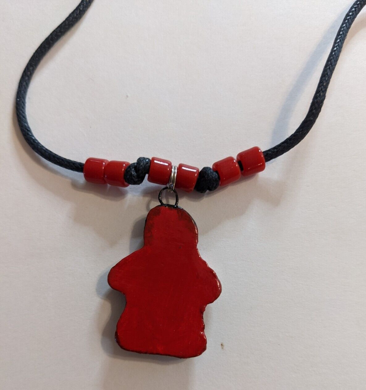 VINTAGE HANDPAINTED ETHNIC ART CHARM BEAD GIRL NECKLACE LATIN AMERICAN AFRICAN