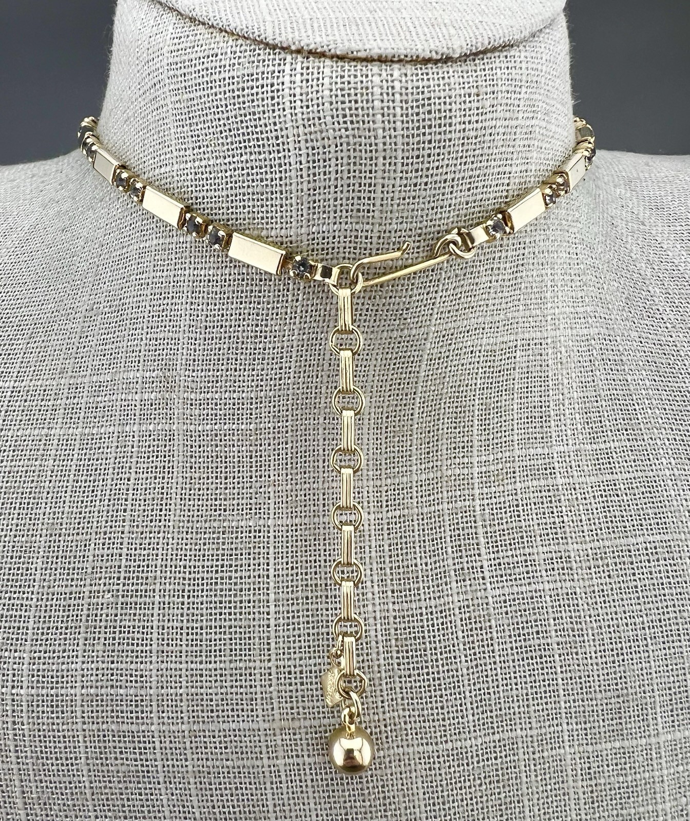 Vintage Sarah Coventry Necklace Celestial Fire Gold Tone Rhinestone 50s Signed