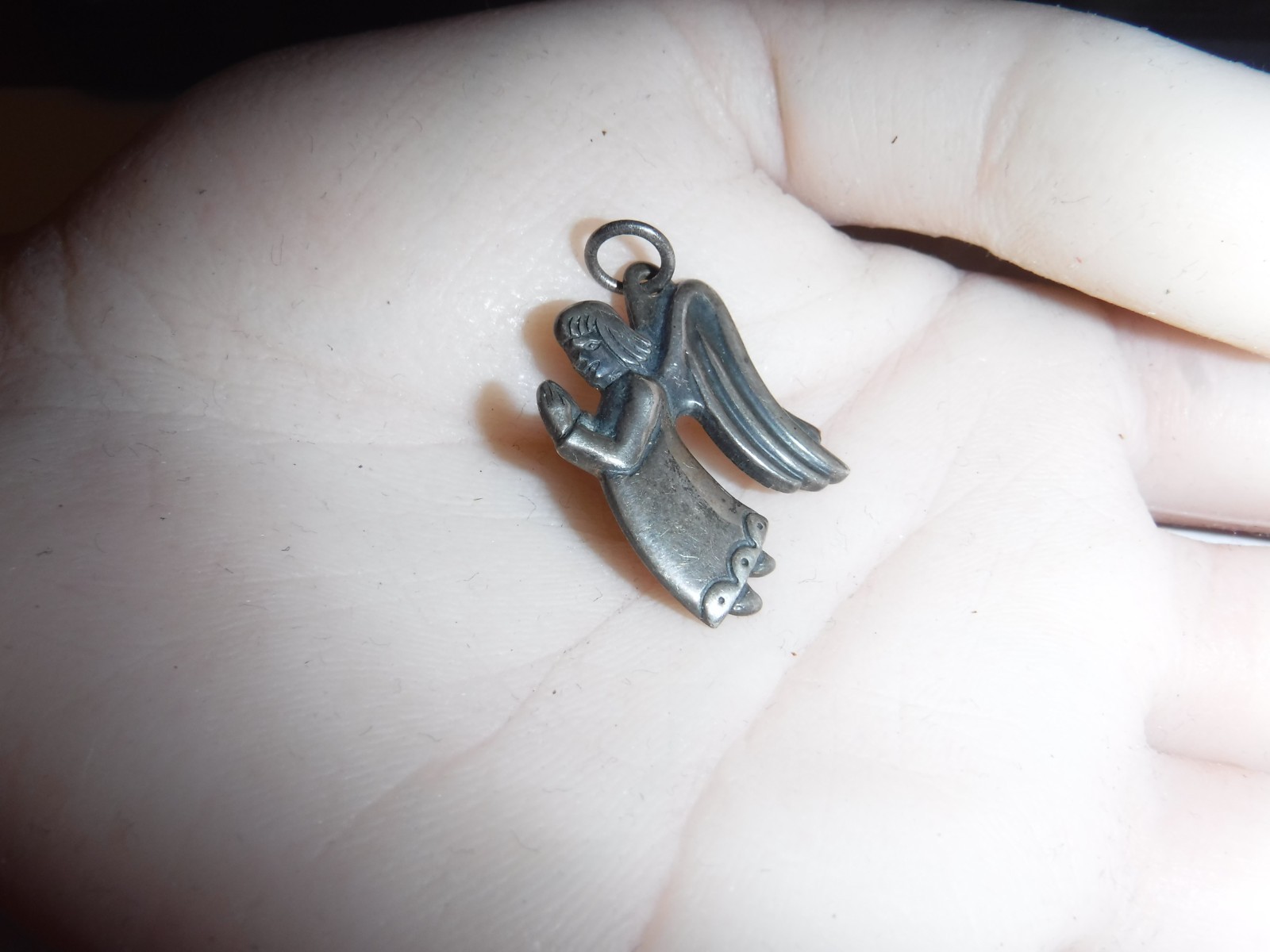 Retired James Avery Sterling Praying Angel Pendant Large Candelabrum Signed