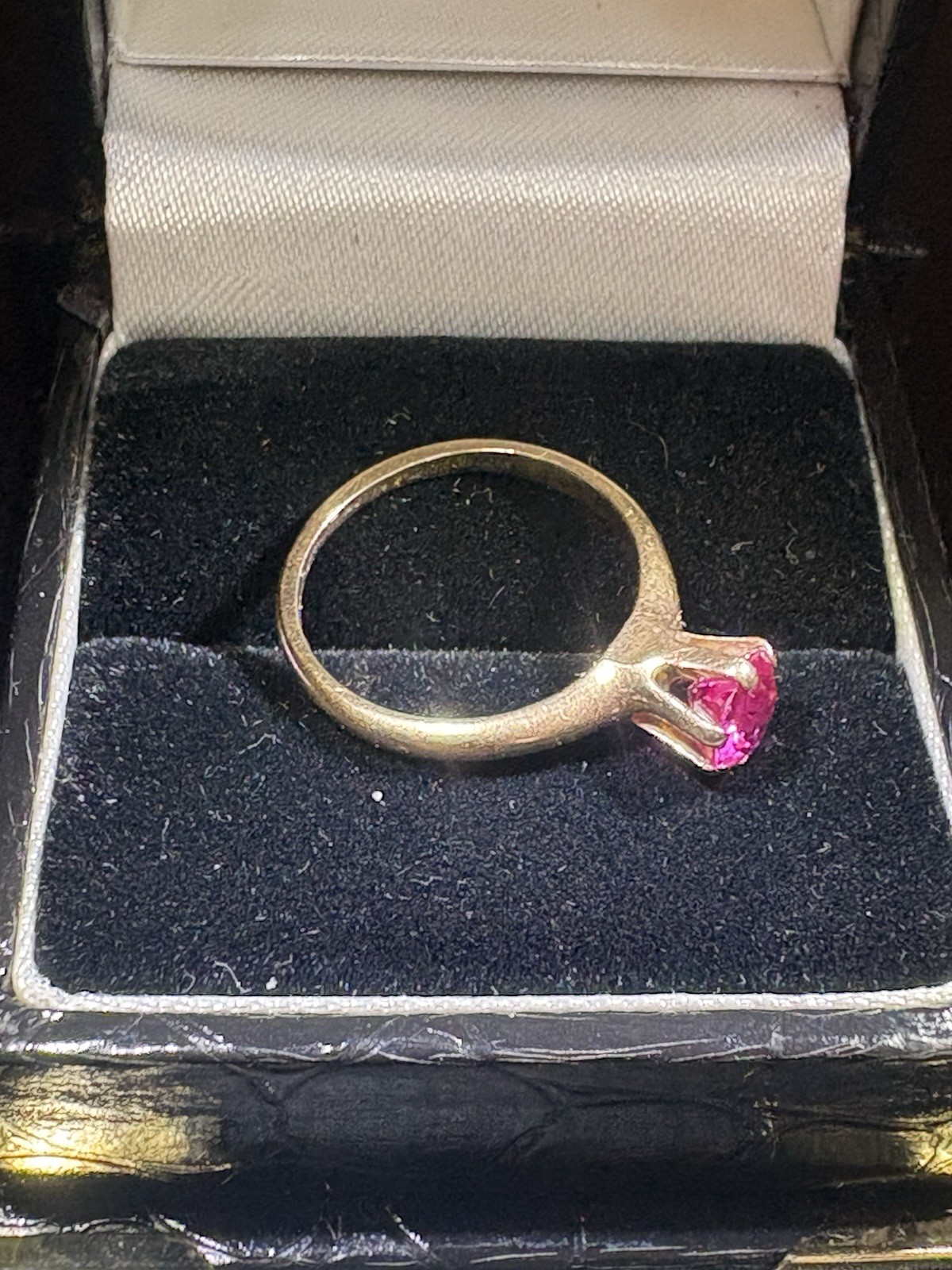 Antique Ostby Barton 14K Gold Ruby Pink Sapphire Ring