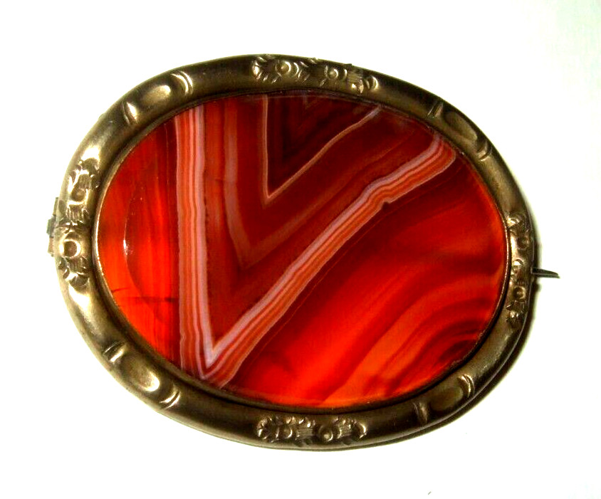 Scottish Agate Pin United Kingdom Estate Jewelry