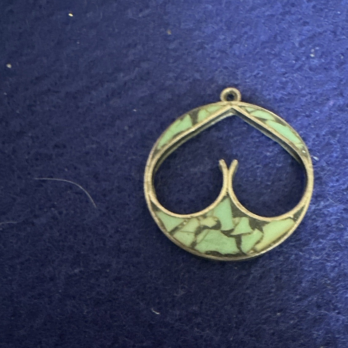 Green Gold Tone Enamel Heart Pendant Charm – Sterling Silver